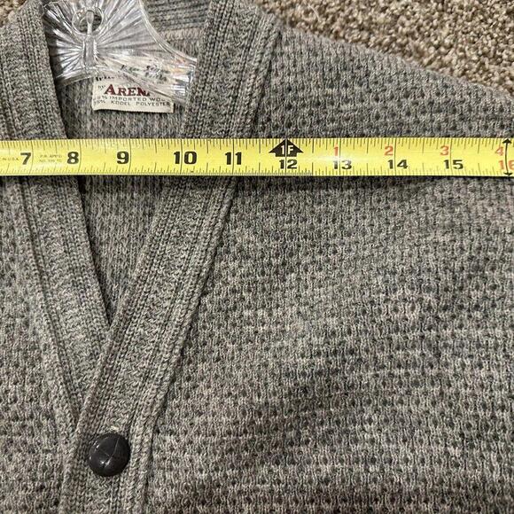 Vintage 50s Cardigan Kodel Polyester Quality Line By Arena Kurt Cobain Grey - Picture 15 of 15